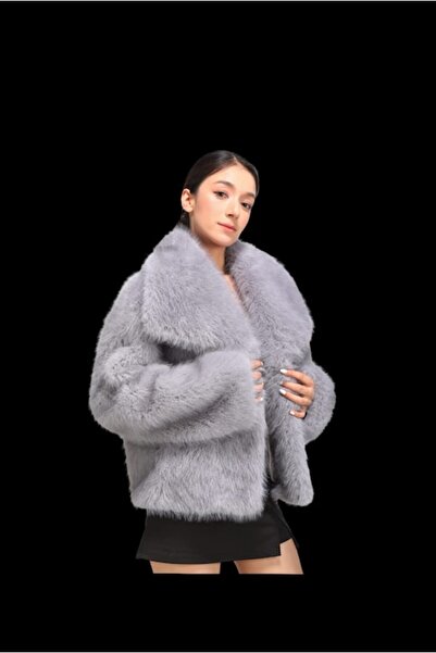 OEM - Faux fur coat, gray