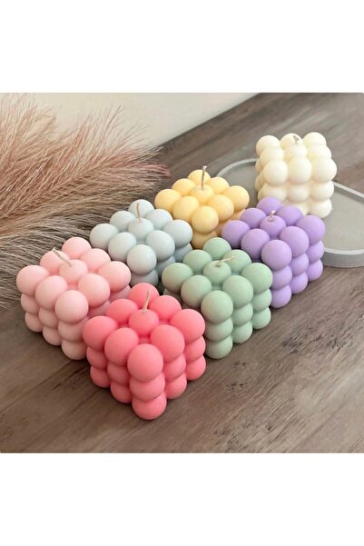 İMVULA Dekoratif Mumlar 7 Adet Bubble Hediyelik Şık Tasarım Mumlar