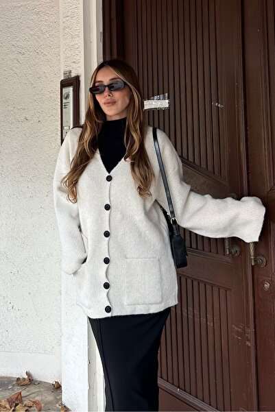 Laluvia Bone Double Pocket Cardigan - 04622