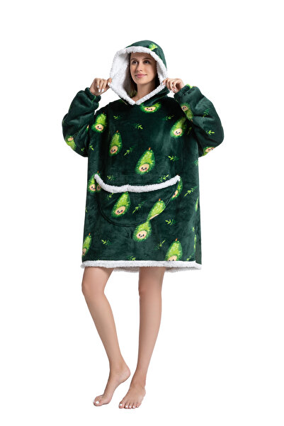 TillyBilly Sweatshirt blanket with sleeves, hood and pockets, PEAR PEOPLE model