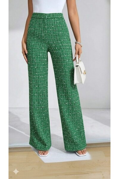 Kanonik Education Women's High Waist Wide Leg Woven Pants