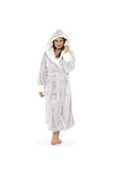 Unbranded/Generic Women's Thickened Flannel Winter Pajamas Robe with Belt (Plus Size)