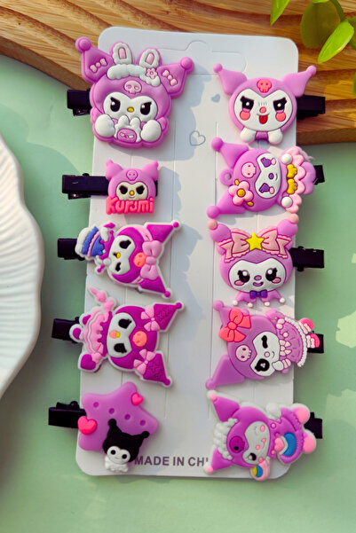 Nisankids Κοριτσίστικη αγκράφα 10 τεμαχίων με φιγούρα Kuromi