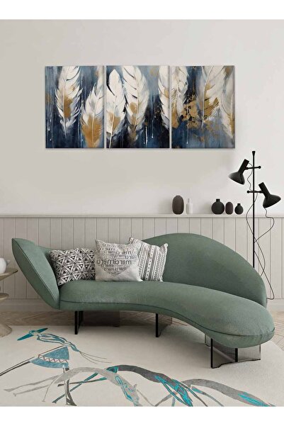 LOWHA مجموعة من 3 لوحات فنية جدارية من القماش مشدودة على إطار خشبي بتصميم تجر...