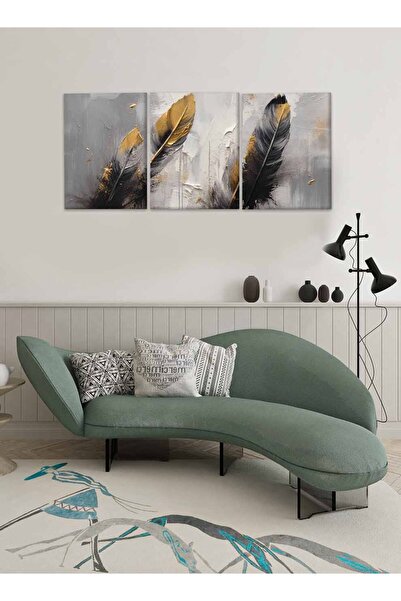 LOWHA مجموعة من 3 لوحات فنية جدارية من القماش مشدودة على إطار خشبي بتصميم تجر...