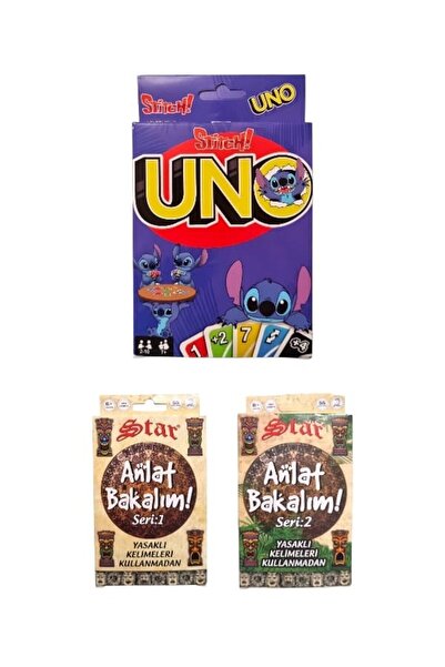 TURKAFONE Lilo & Stitch Uno + Anlat Bakalım Seri 1 + Seri 2 Oyun Kartları - 3...