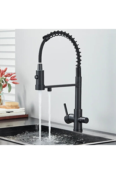 narvara 3-way Kitchen Faucet — Filtered Water Outlet, Pull-Out Spray, 3 Modes, Ceramic Cartridge,
