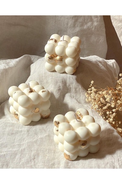 İMVULA Dekoratif Pullu Bubble Mumlar Hediyelik ve Dekoratif Şık Tasarım Mumla...