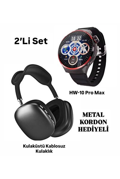 TEKNO KABLOSUZ BLUETOOTHLU KULAKLIK/HW10 PRO MAX ULTRA AKILLI SAAT SETİ İOS/ANDROİD UYUMLU HEDİYELİ