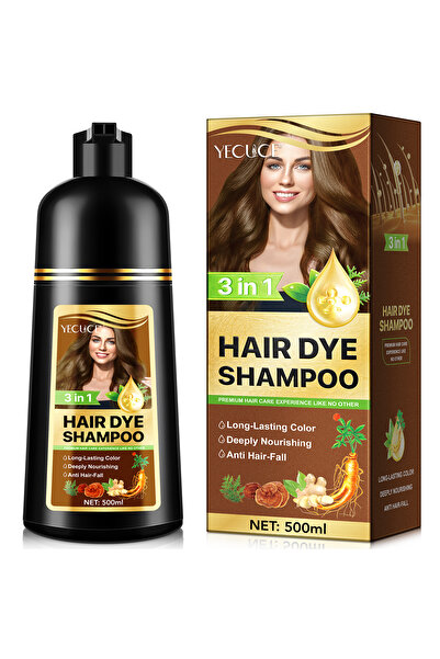 ALİVER Șampon colorant ALIVER® 3 în 1 nr. 2 Castaniu deschis, 500 ml - Hrănește și stimulează scalpul