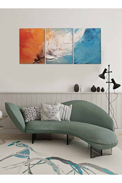 LOWHA مجموعة من 3 لوحات فنية جدارية من القماش مشدودة على إطار خشبي بتصميم تجر...