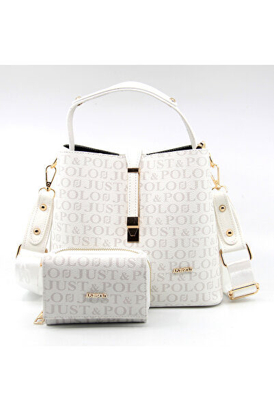Paul Brand New Season Column Strap 4 Compartment White Women's Shoulder Bag and Wallet Combination Try205502