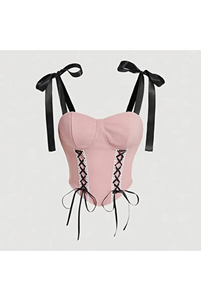 Mournbelle Kurdele Detaylı Y2k Lolita Top