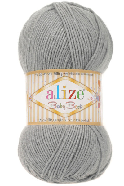 Alize Baby Best Bebek El Örgü İpi %10 Bambu %90 Akrilik 344 Kalay Gri