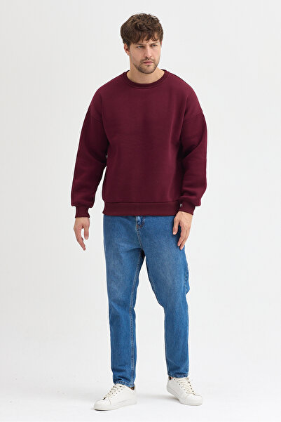 JBC Crew Neck Oversize Ribbed Basic Men's Sweatshirt