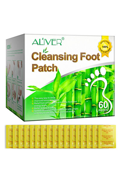 ALİVER Plasturi detoxifianți pentru picioare - 60 de benzi cu cărbune, ghimbir și pelin pentru purificare și relaxare