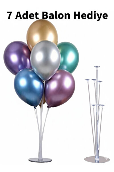 Acar Süs Balon Süsleme Standı 7'li Şeffaf Çubuklu (1ADET STAND)
