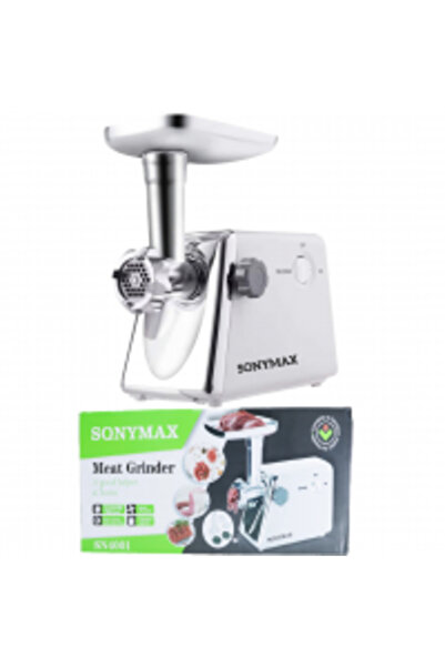 SokShop Electric Meat Grinder SonyMax SN4001, 2200W, Stainless Steel, Reverse Function, Sausage and Kebbe Ac