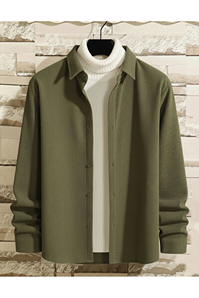 viperkombin Erkek Kadife Gömlek Uzun Kollu Regular Kalıp