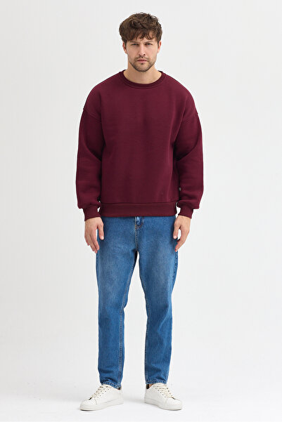 JBC Crew Neck Oversize Ribbed Basic Men's Sweatshirt