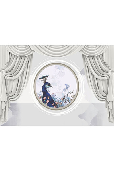 VIODESIGN Fototapet 3D, Dormitor Alb Paun, autoadeziv, multicolor, 80x120 cm 3D83