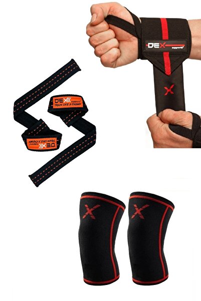 Dex Supports Fitness Training Knee Sleeve, Athlete Wristband Wrist Wraps Elite, Lifting Straps Set of 3