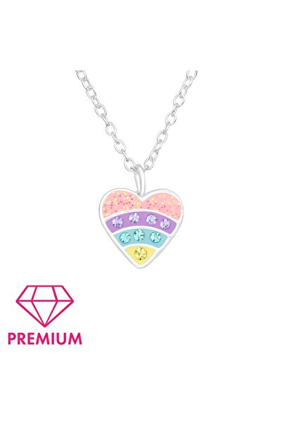Sophia Collection Colier copii Argint 925, model Inima multicolora Premium