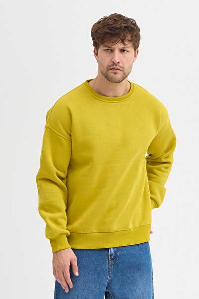 JBC Crew Neck Oversize Ribbed Basic Men's Sweatshirt