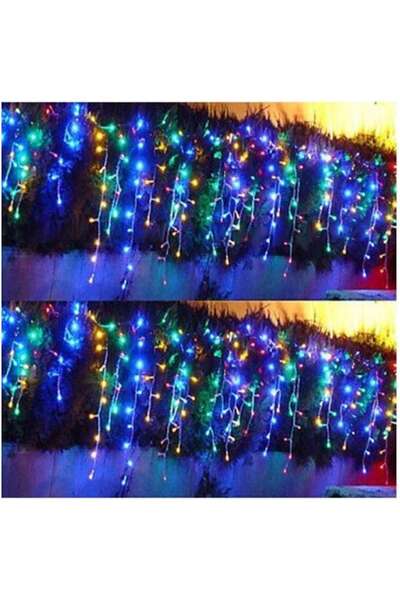 instalatie Christmas fringe curtain lights, 12 m, multicolor