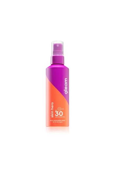 gleam Milky SPF 30 Skin Hero Sunscreen Spray, Water Resistant, Plant-Based, 200 ml, Unisex