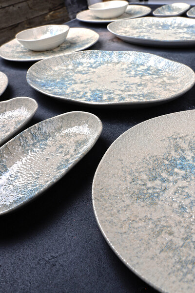 Porselen Diyarı Mare Kabartma Desenli 6 Kişilik 28 Parça Dijital Baskı Porselen Kahvaltı Takımı