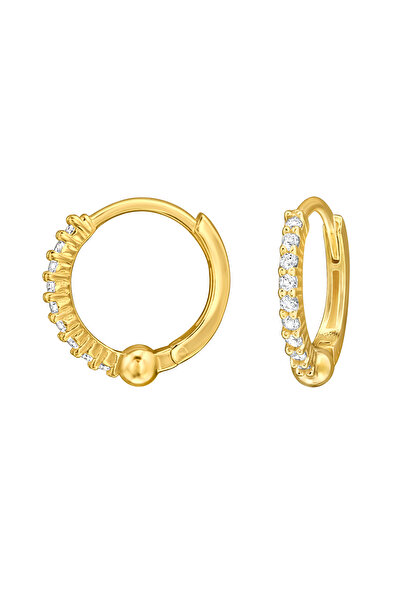 Sophia Collection Earrings 925 Silver plated with 24K gold, Tortita model and zirconium