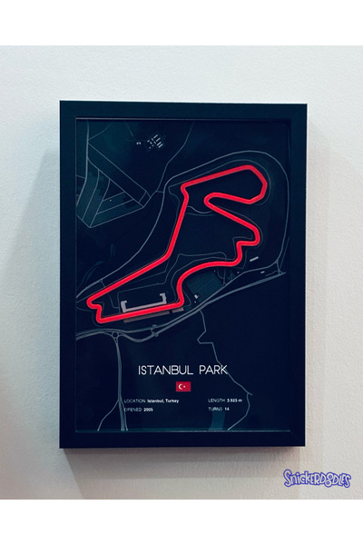Snickerdoodles İstanbul Park F1 Pisti 3 Boyutlu Çerçeve Tablo Poster- 3D Form...
