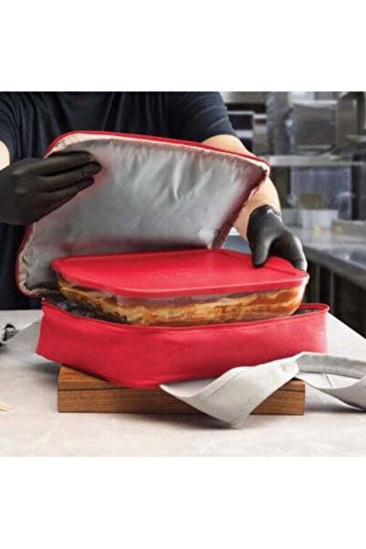 Borcam Square oven glass dish 3.2 L with plastic lid – with thermal bag 59024