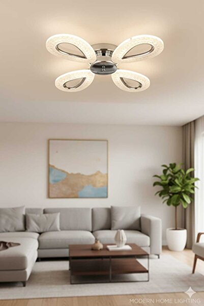 Marsel Lighting yagmur 4lu krom avize salon oturma odası avize 3 renk led avize