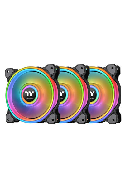THERMALTAKE Riing Quad 12 RGB Radiator Fan TT Premium Edition 3 Fan Pack (Controller included) Black