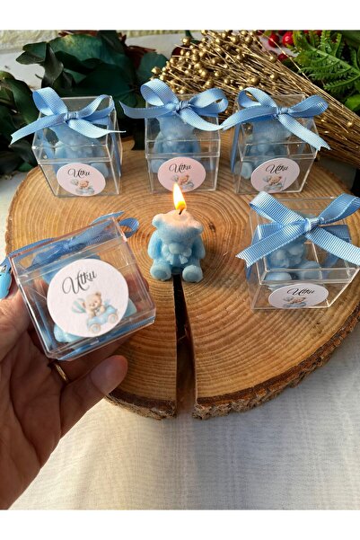 cev den store Ayıcık Mum Mika Kutu Mavi 10 Adet