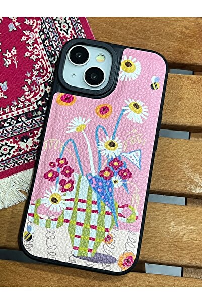 EDELFU iPhone 15, 14 ve 13 Çiçek Renkli Yanları Silikon Koruyucu Arkası Yumuş...
