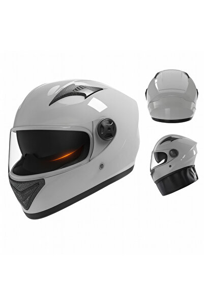 FIXATO Cască de motocicletă/scuter, protecție UV, vizieră dublă, eșarfă de ia...