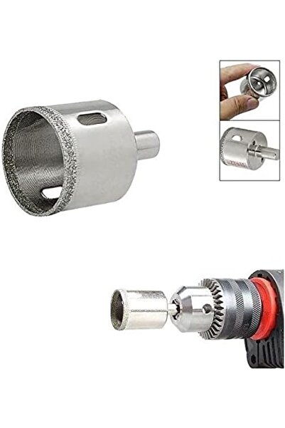 yenibagshop Granit Fayans Porselen Cam 33mm Yuvarlak Delme Pancı Elmas Uçlu delik açma Karot Matkap ucu