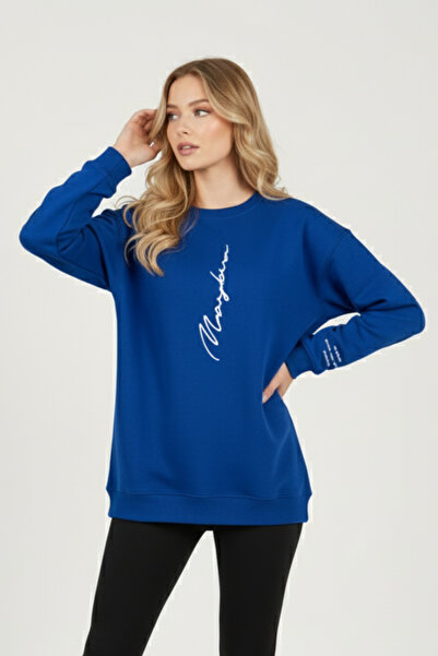 UNCİA OUTDOORS Never Baskılı Unisex Bisiklet Yaka Sweatshirt