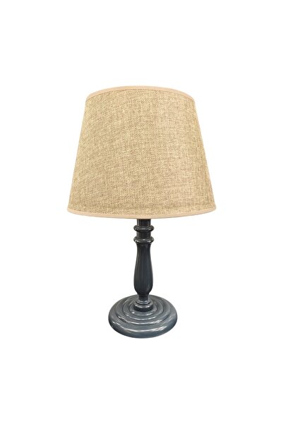 Cristalin Aydınlatma Wooden Turned Table Lamp Blue