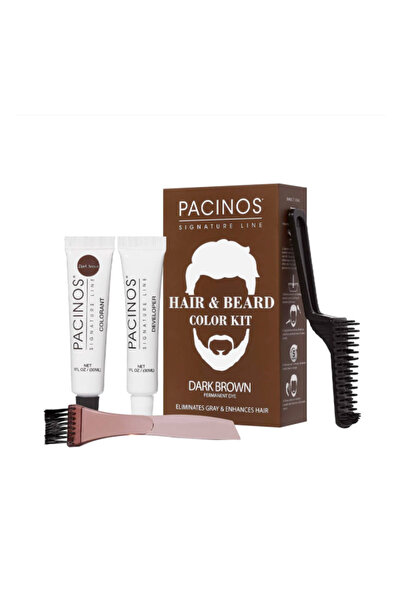 PACİNOS Σετ βαφής μαλλιών και γενειάδας - Σκούρο σατέν