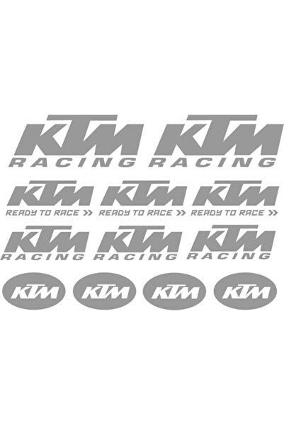 Oracal 651 Set 12 Stickere Moto, KTM Racing, gri