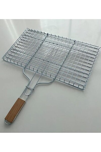 Doganline Store Izgara 32X42 Cm, Ağaç Saplı Tel Izgara, Kamp Mangal, Et - Bal...