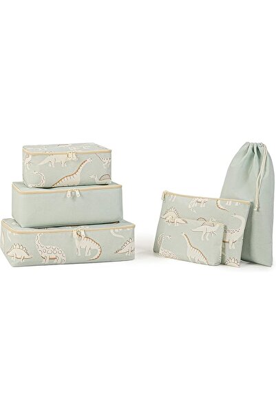 Home Textile 6'lı Çocuk Odası Dinozor Bavul İçi Düzenleyici Set