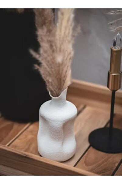 3D Brothers مزهرية مزخرفة بتصميم عضوي وملمس يشبه الحجر - لمسة فنية أنيقة