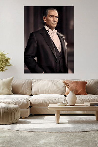 BAYTOK Pictură pe pânză Ataturk, pentru birou, pentru locul de muncă, decorar...