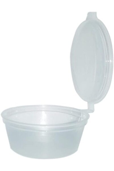 salesalbutik وعاء صوص بغطاء بلاستيكي 60 سي سي - 50 قطعة