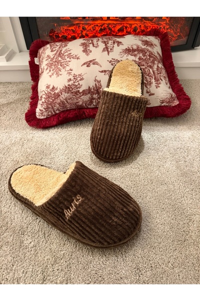 Auris Men's Silent Sole Very Soft and Lightweight Wool Inside Plush House Slippers
